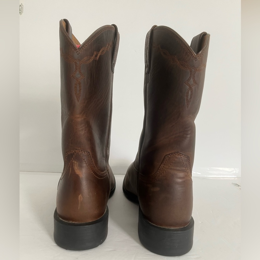 ARIAT Heritage Roper Western Distressed Brown Leather Boots Round Toe Size 10D - Picture 5 of 9